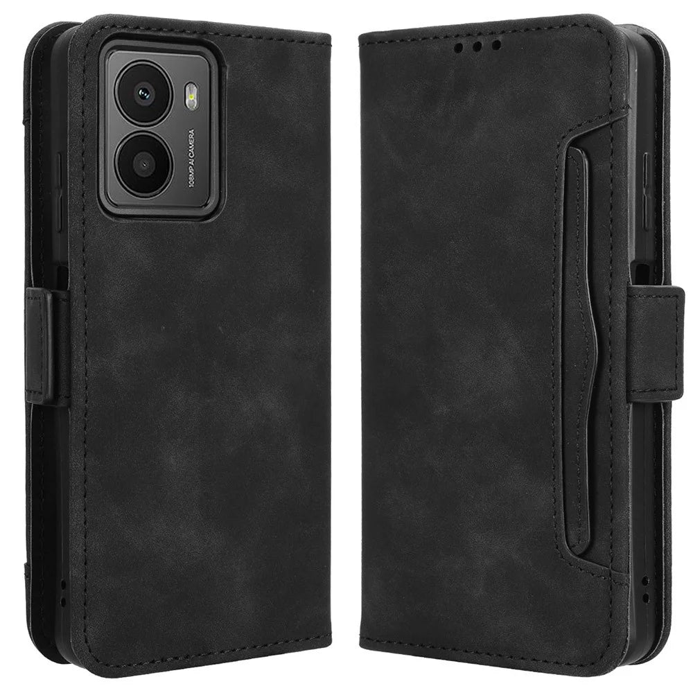 For HMD Fusion 5G Leather Case Phone Wallet Cover with Multiple Card Slots - Black - 1