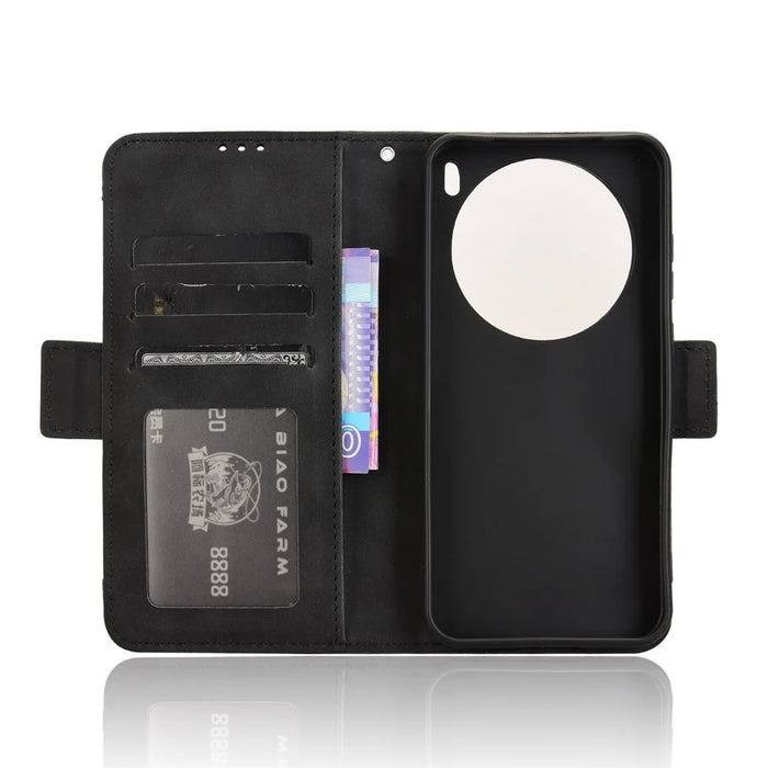 For vivo X200 Pro mini 5G Leather Case Phone Wallet Cover with Multiple Card Slots - Black - 2
