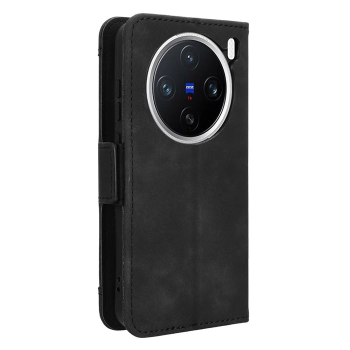 For vivo X200 Pro mini 5G Leather Case Phone Wallet Cover with Multiple Card Slots - Black - 7