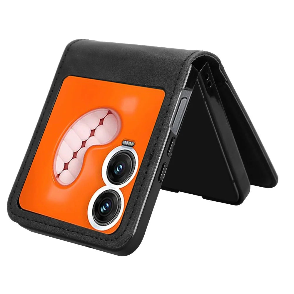 For Infinix Zero Flip 5G X6962 Case Separable Design Card Slot Leather+PC Phone Cover - Black - Black - 4