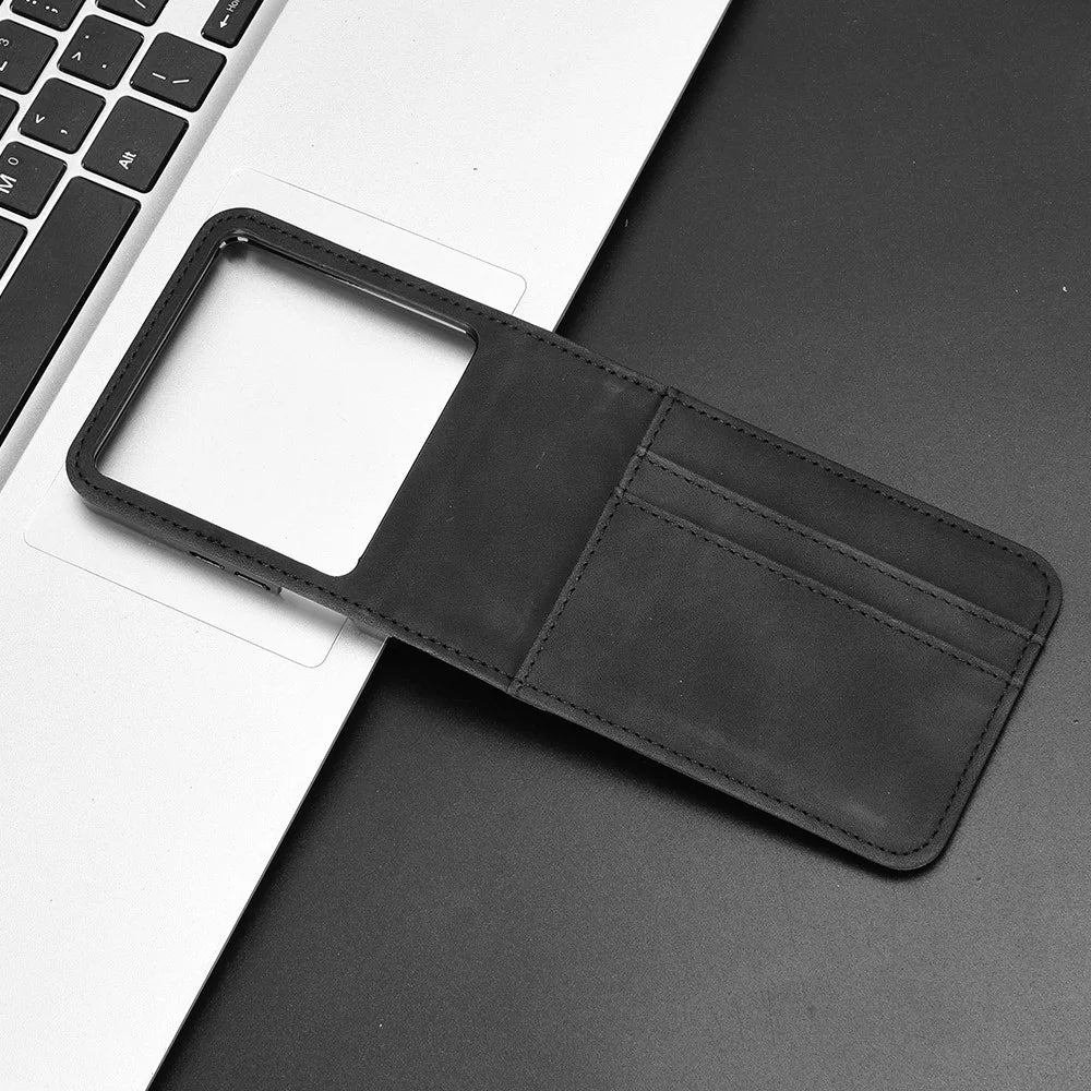 For Infinix Zero Flip 5G X6962 Case Separable Design Card Slot Leather+PC Phone Cover - Black - Black - 7