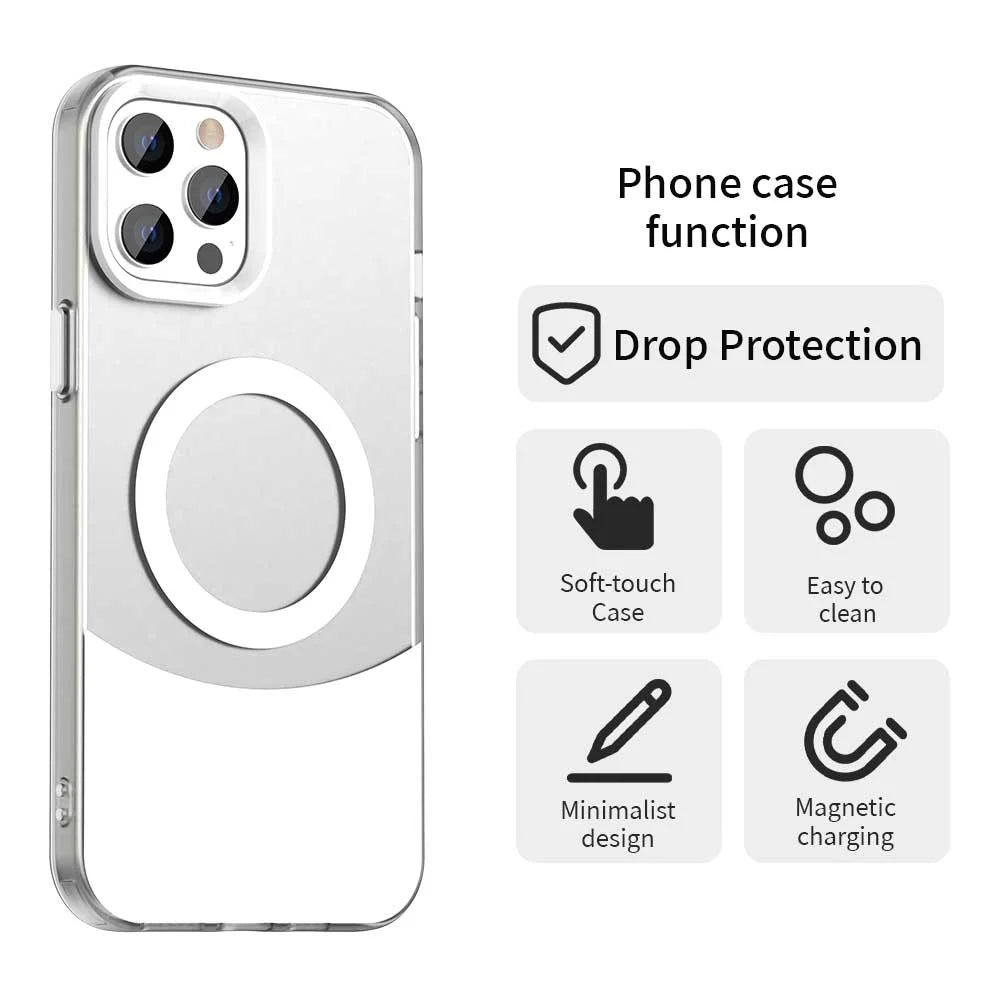 For iPhone 14 Pro Case Compatible with MagSafe Color Splicing IMD TPU+PET+PC Mobile Cover - White - 4