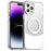 For iPhone 14 Pro Max Case Compatible with MagSafe Color Splicing IMD TPU+PET+PC Mobile Cover - White - 1