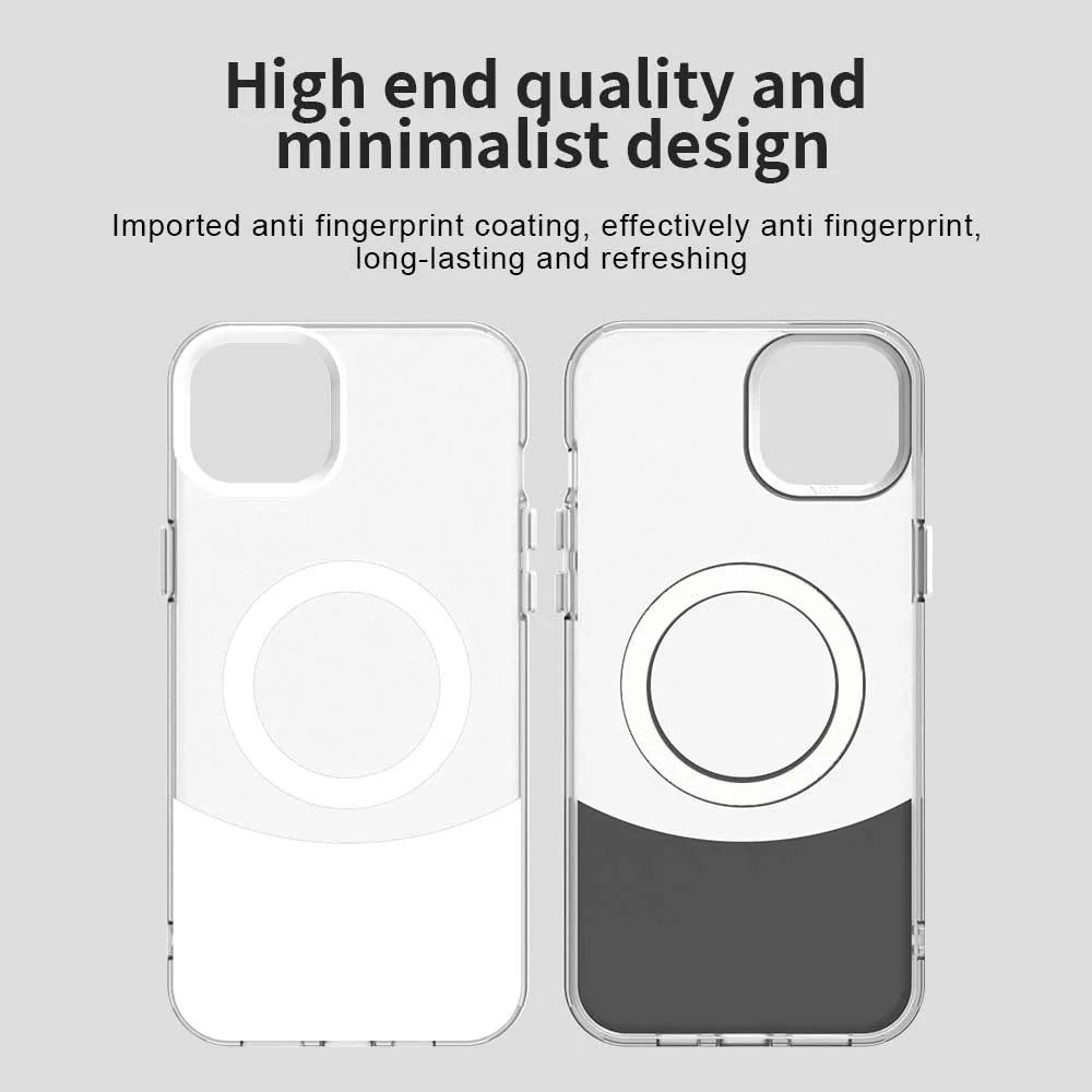 For iPhone 15 Case Compatible with MagSafe Color Splicing IMD TPU+PET+PC Mobile Cover - White - 6
