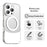 For iPhone 16 Pro Max Case Compatible with MagSafe Color Splicing IMD TPU+PET+PC Mobile Cover - White - 4