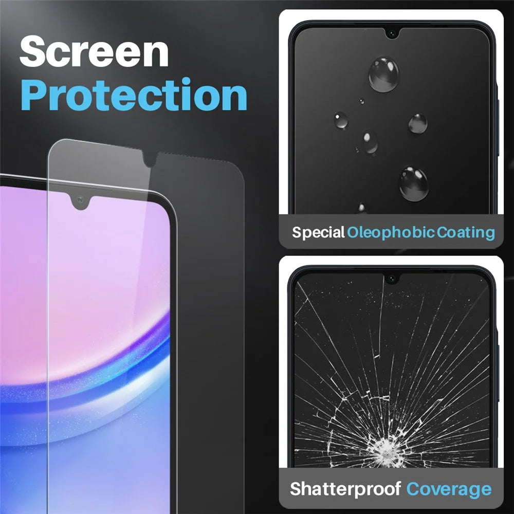 NORTHJO For Samsung Galaxy A15 5G / 4G Case Transparent PC+TPU Phone Cover Set with Screen Film + Lens Film - 4