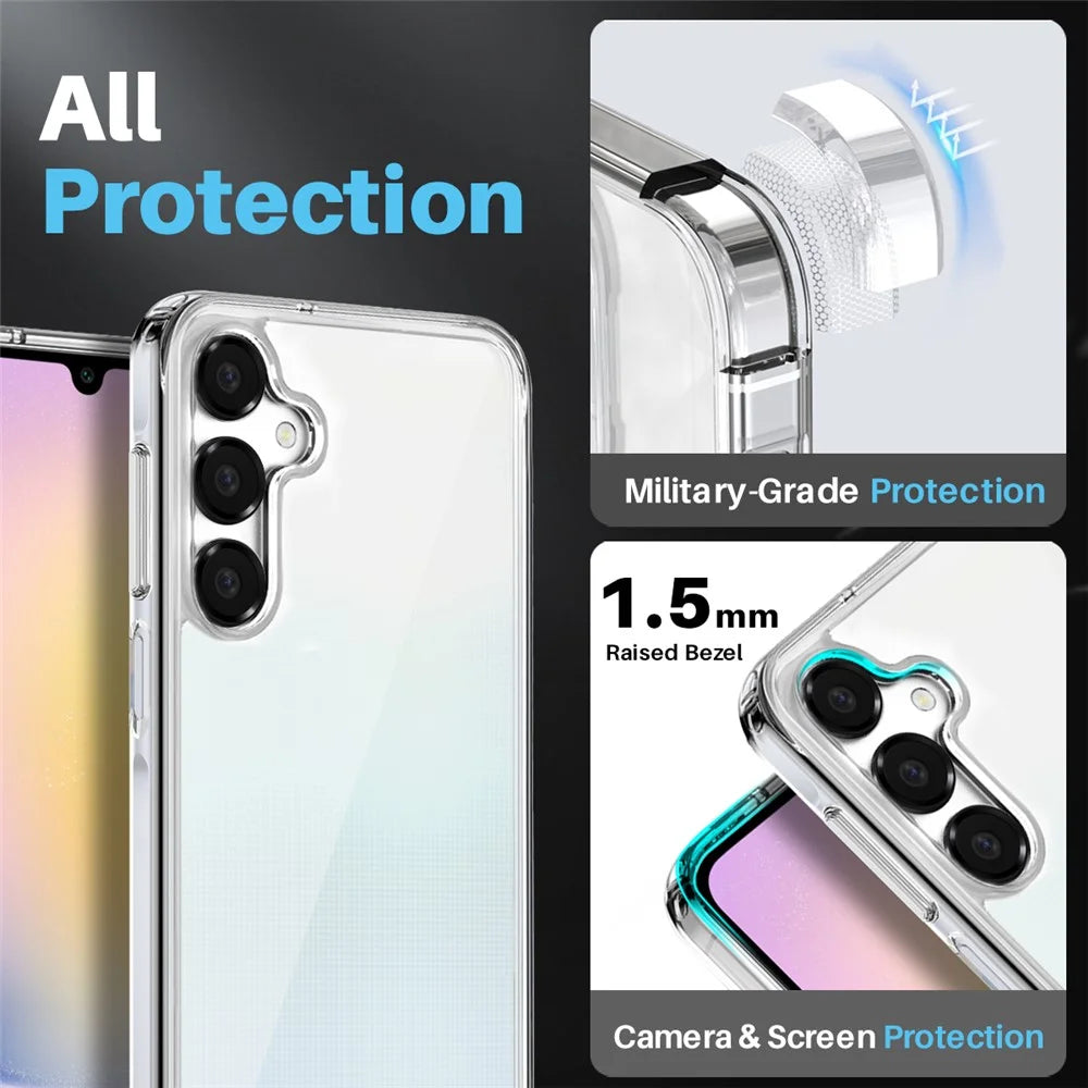 NORTHJO For Samsung Galaxy A25 5G (Global) (161.0 x 76.5 x 8.3mm) Case Transparent PC+TPU Phone Cover Set with Screen Film + Lens Film - 3