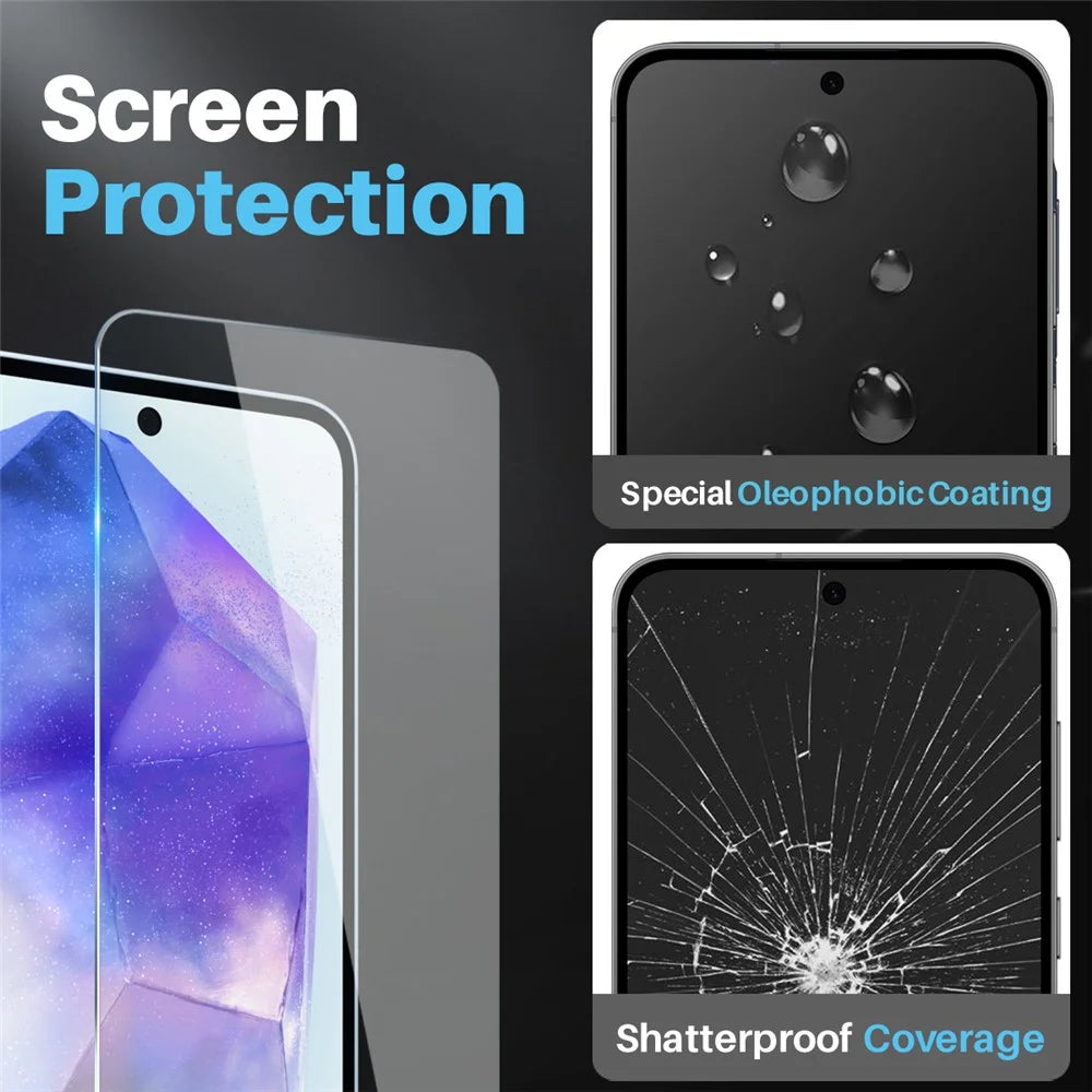 NORTHJO For Samsung Galaxy A55 5G Case Transparent PC+TPU Phone Cover Set with Screen Film + Lens Film - 4