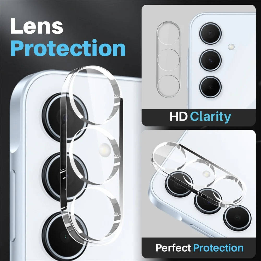 NORTHJO For Samsung Galaxy A55 5G Case Transparent PC+TPU Phone Cover Set with Screen Film + Lens Film - 5