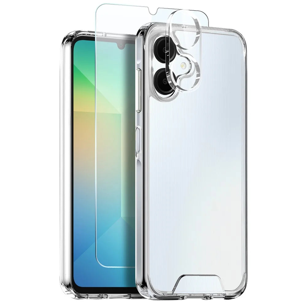 NORTHJO For Samsung Galaxy A06 4G Case Transparent PC+TPU Phone Cover Set with Screen Film + Lens Film - 1