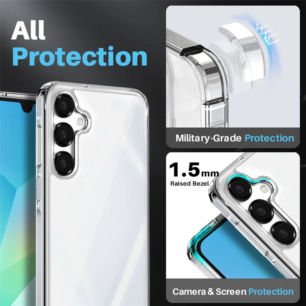 NORTHJO For Samsung Galaxy A16 5G / 4G Case Transparent PC+TPU Phone Cover Set with Screen Film + Lens Film - 3