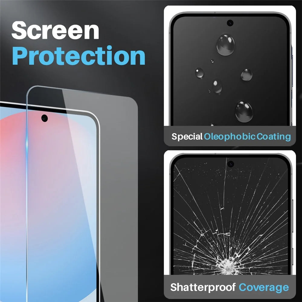 NORTHJO For Samsung Galaxy S24 FE Case Transparent PC+TPU Phone Cover Set with Screen Film + Lens Film - 4