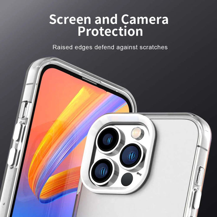 For iPhone 15 Pro Case PC+TPU+PET Matte Anti-Drop Phone Back Cover - White - 7