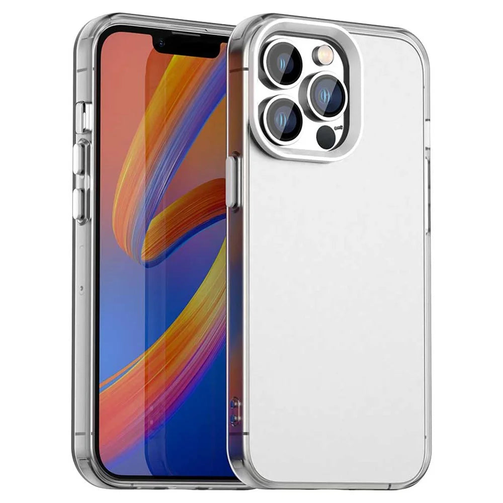 For iPhone 13 Pro Max Case PC+TPU+PET Matte Anti-Drop Phone Back Cover - White - 1
