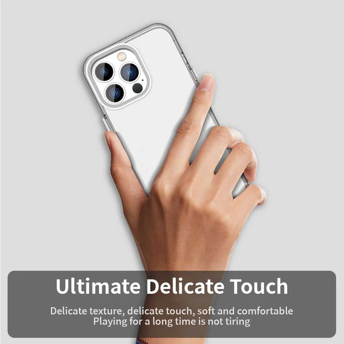 For iPhone 13 Pro Max Case PC+TPU+PET Matte Anti-Drop Phone Back Cover - White - 6