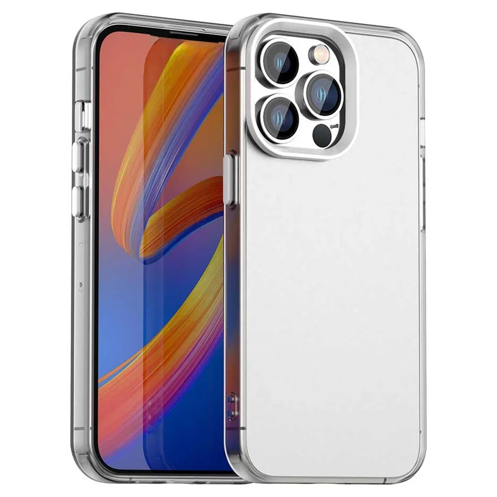 For iPhone 14 Pro Max Case PC+TPU+PET Matte Anti-Drop Phone Back Cover - White - 1