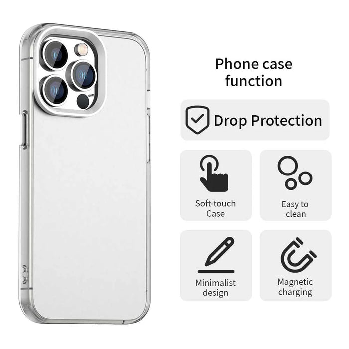 For iPhone 14 Pro Max Case PC+TPU+PET Matte Anti-Drop Phone Back Cover - White - 2