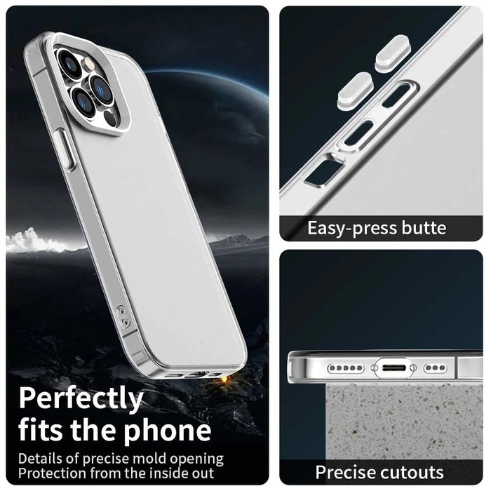 For iPhone 14 Pro Max Case PC+TPU+PET Matte Anti-Drop Phone Back Cover - White - 4