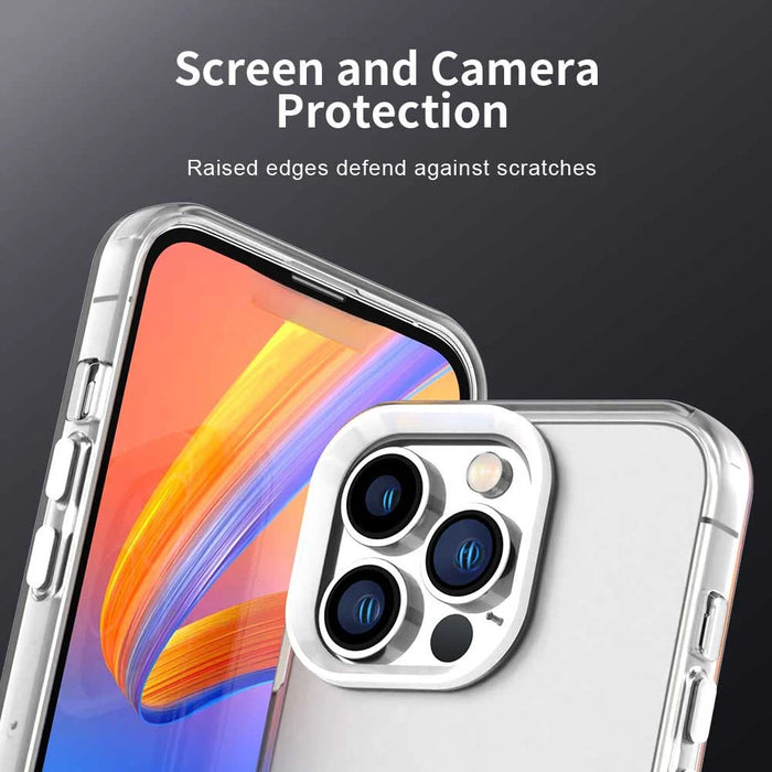 For iPhone 14 Pro Max Case PC+TPU+PET Matte Anti-Drop Phone Back Cover - White - 5