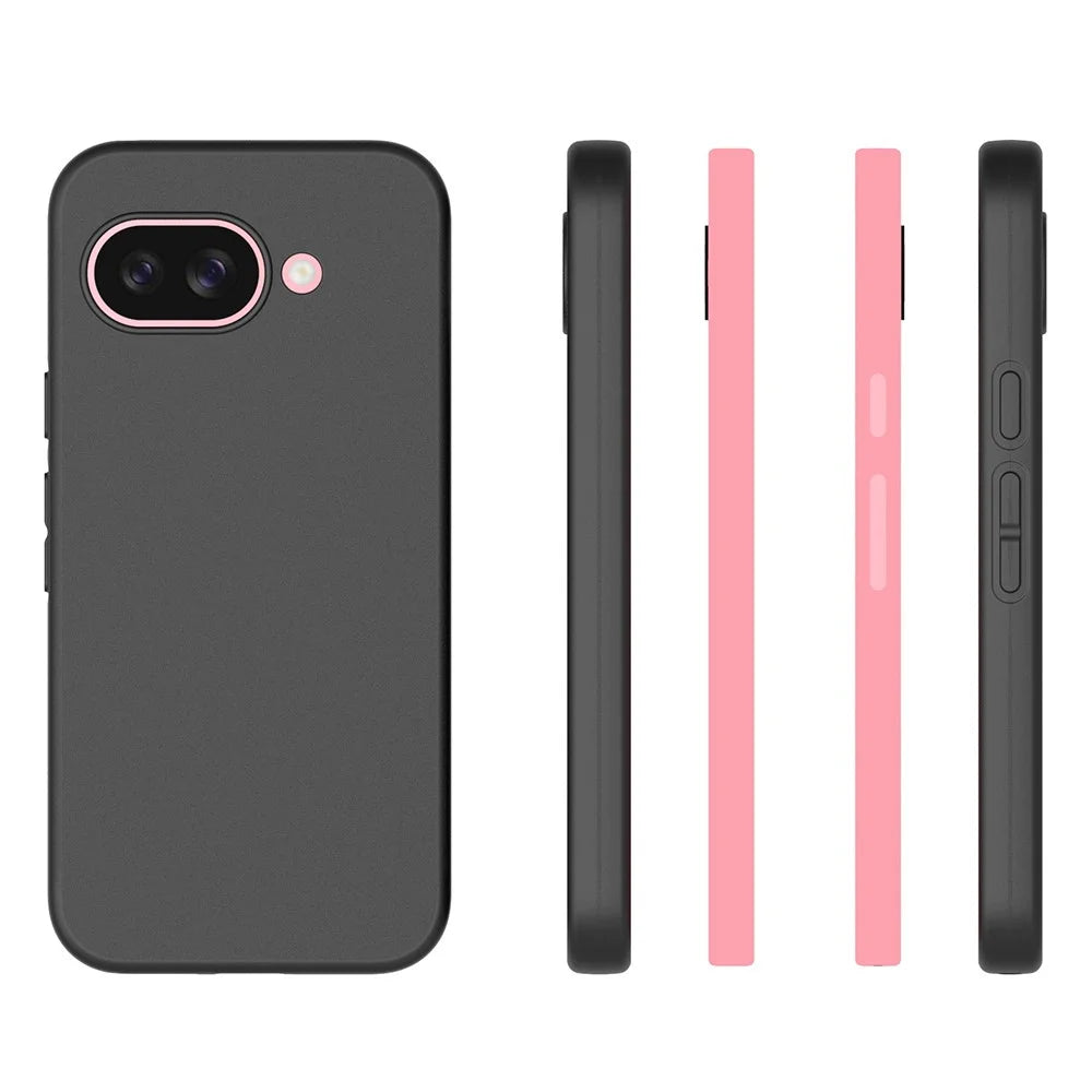 10Pcs / Pack For Google Pixel 9a Case Anti-Fingerprint Soft TPU Protective Cover - Black - 6