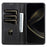 AZNS For Samsung Galaxy S25 Case Cowhide Texture PU Leather Wallet Phone Cover - Black - 2