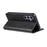 AZNS For Samsung Galaxy S25 Case Cowhide Texture PU Leather Wallet Phone Cover - Black - 4