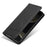 AZNS For Samsung Galaxy S25 Case Cowhide Texture PU Leather Wallet Phone Cover - Black - 5