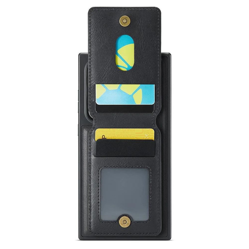 MAGKING K1 Series For Samsung Galaxy S24 Ultra Magnetic Case PC+TPU+PU Phone Cover with Card Holder - Black - 3