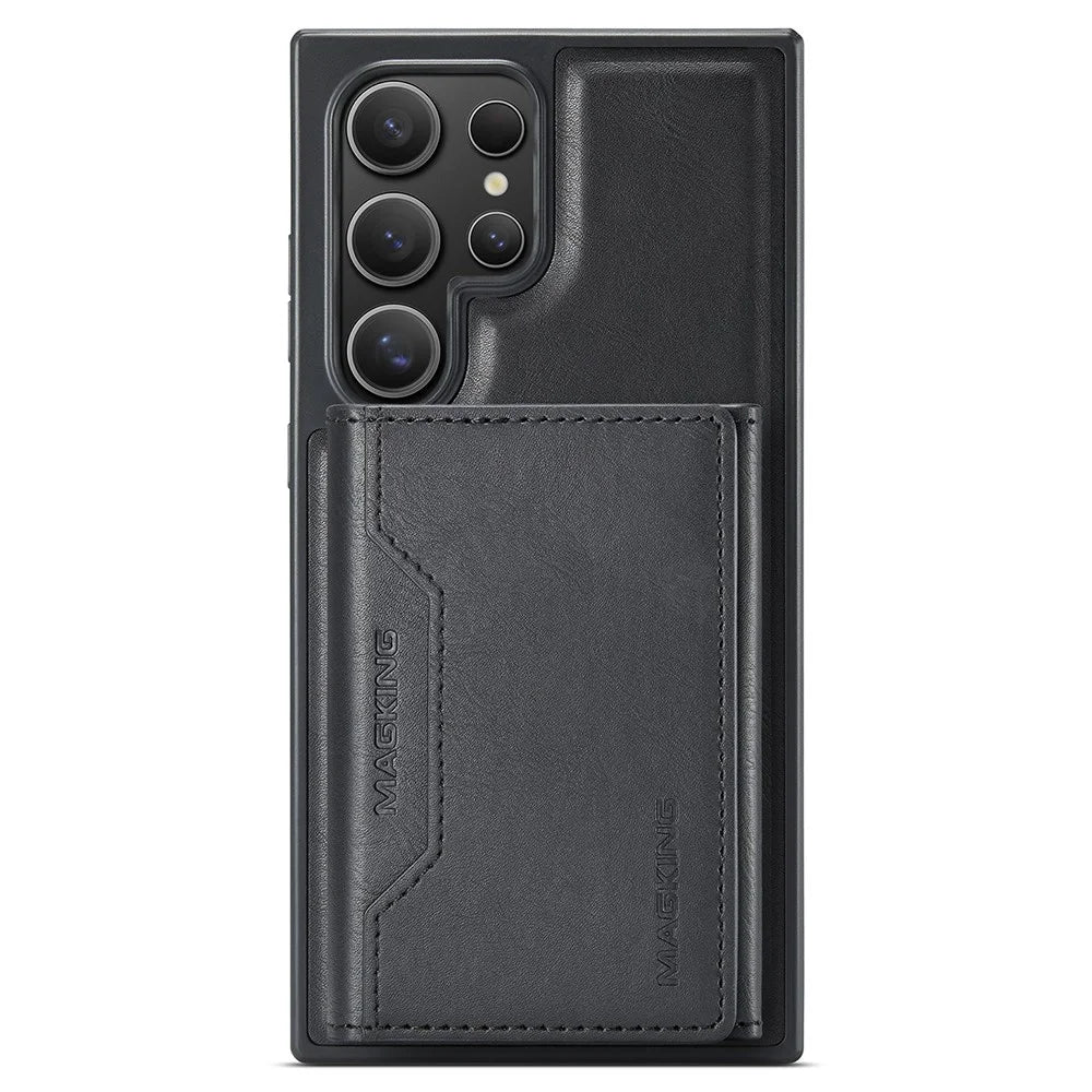 MAGKING K2 Series For Samsung Galaxy S24 Ultra Magnetic Case PC+TPU+PU Phone Cover - Black - 2