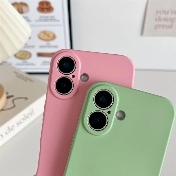For iPhone 16 Phone Back Case Scratch Resistant Silicone Mobile Cover - Black - 4