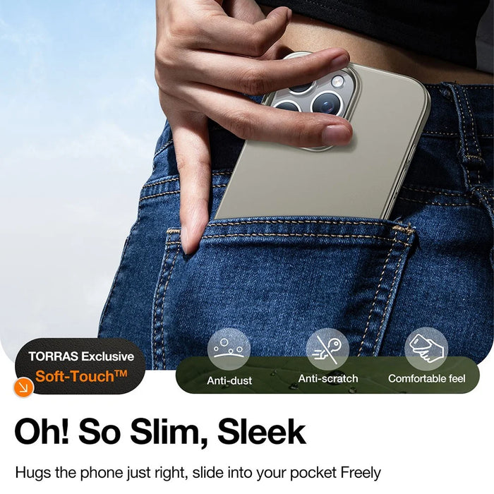 TORRAS Slimfit Mag Series For iPhone 16 Pro Case Compatible with MagSafe Hard PC Shockproof Phone Cover - Titanium Grey - 5