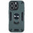 For iPhone 16 Pro Max Case PC+TPU Drop Defend Phone Cover with Ring Kickstand - Green - 3