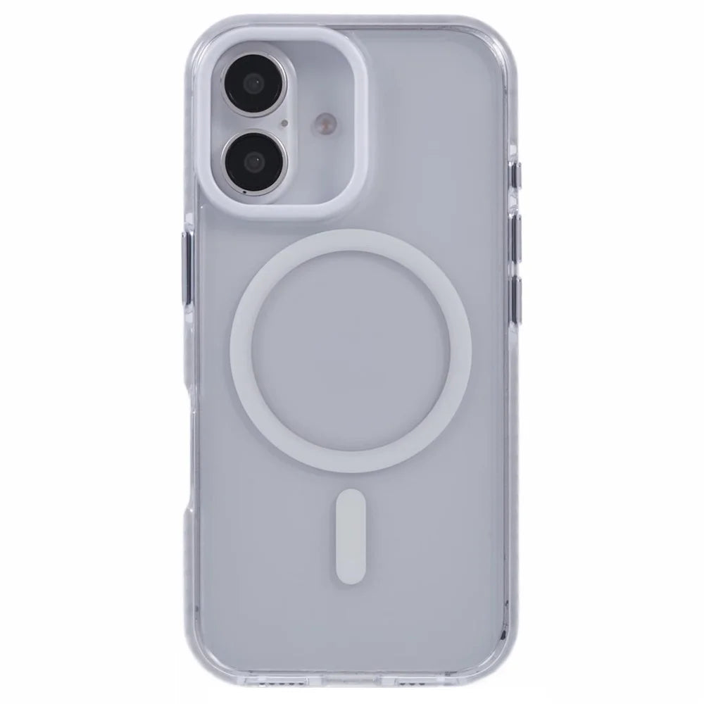 For iPhone 16 Plus Clear Case Compatible with MagSafe TPU+PC Back Cover - White - 3