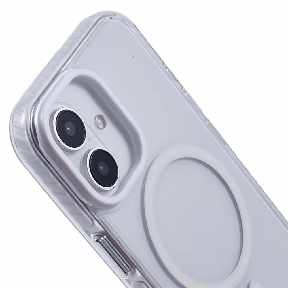 For iPhone 16 Plus Clear Case Compatible with MagSafe TPU+PC Back Cover - White - 5