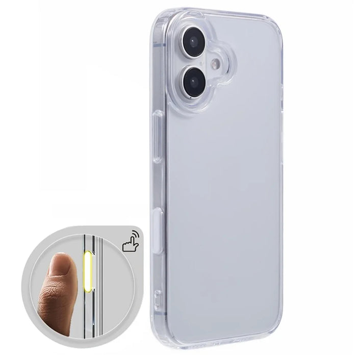 For iPhone 16 Plus Clear Case TPU+PC Back Cover with Touch Button Photography - 1