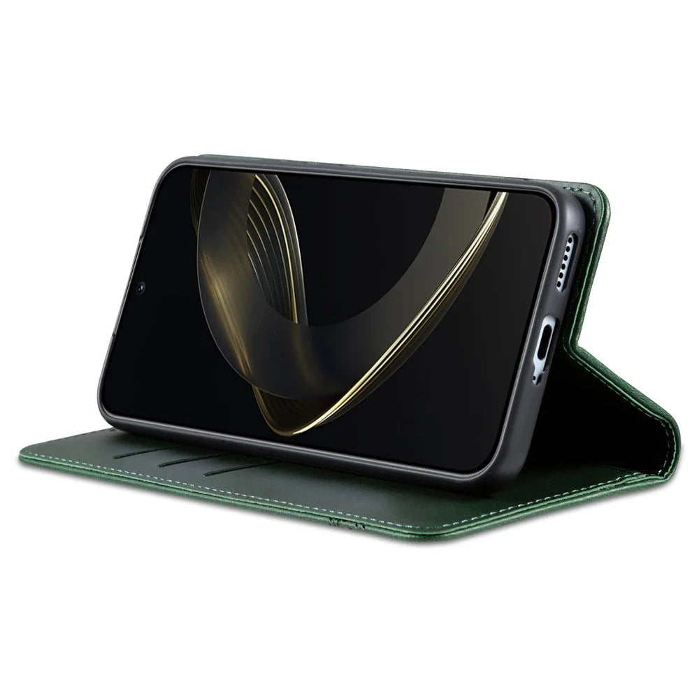 AZNS For vivo X200 Pro 5G Case Cowhide Texture PU Leather Wallet Phone Cover - Green - 2