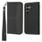 For Samsung Galaxy S25+ Case Woven Texture PU Leather Wallet Phone Cover - Black - 1