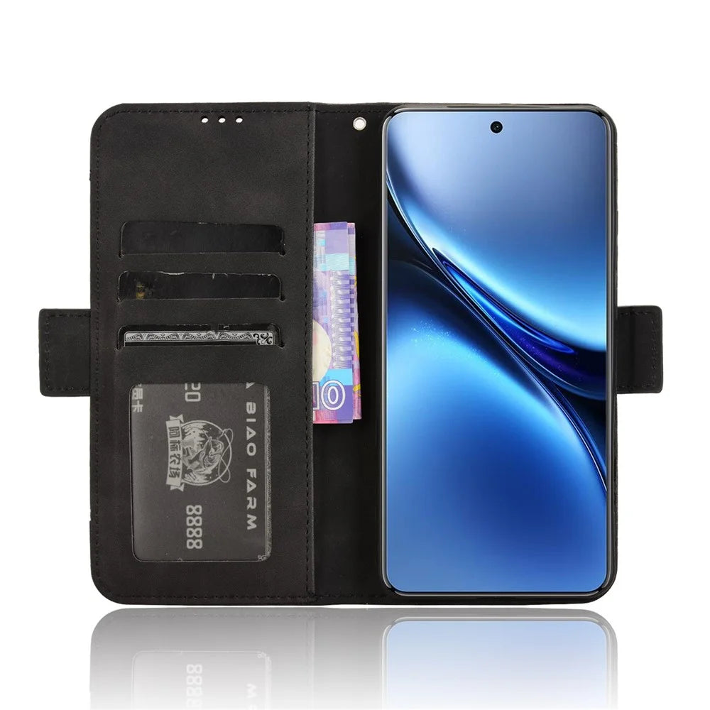 For vivo X200 Pro 5G Leather Case Phone Wallet Cover with Multiple Card Slots - Black - 3