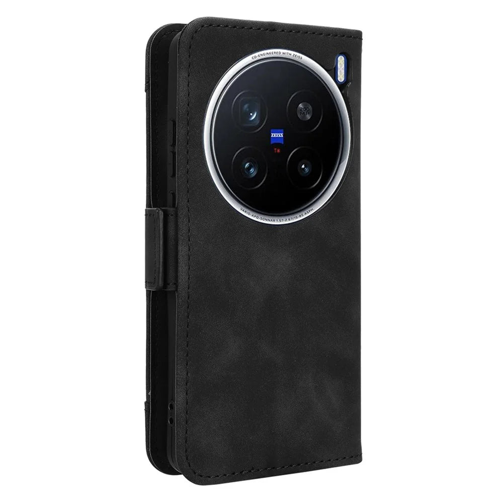 For vivo X200 Pro 5G Leather Case Phone Wallet Cover with Multiple Card Slots - Black - 7