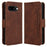 For Google Pixel 9a Leather Case Phone Wallet Cover with Multiple Card Slots - Brown - 1