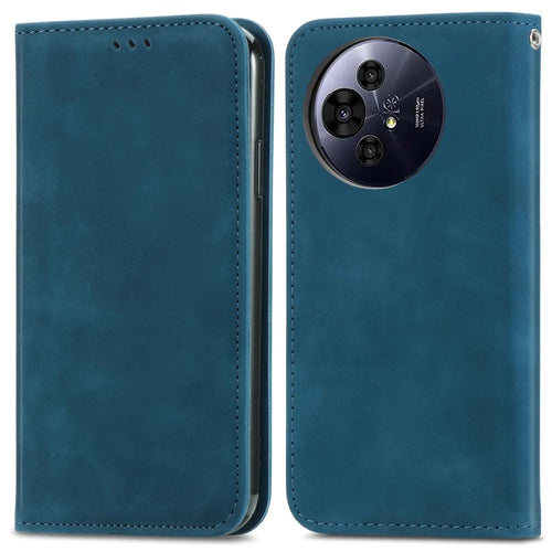 For TCL 50 Pro NxtPaper 5G Case Skin Touch Feeling Leather Card Holder Phone Cover Magnetic Absorption - Dark Blue - 1