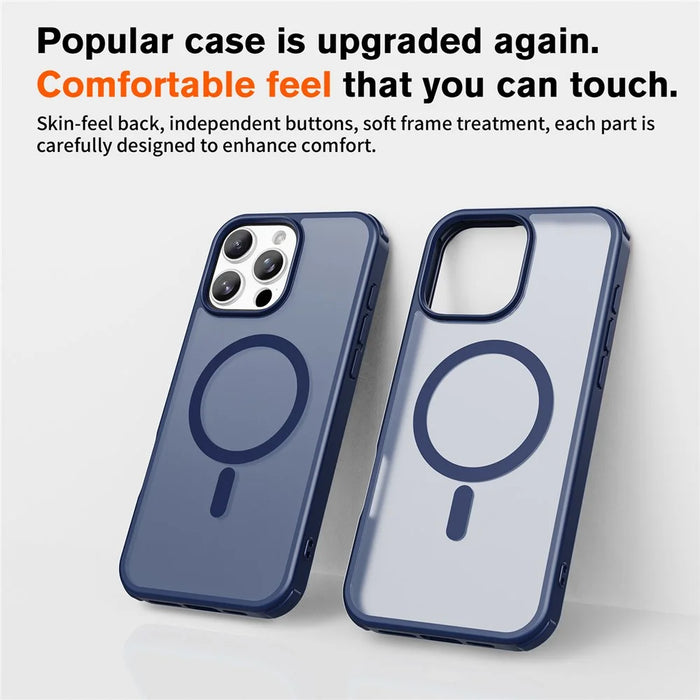 For iPhone 16 Pro Max Magnetic Case Compatible with MagSafe TPU+PC Phone Cover - Blue - 5