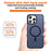 For iPhone 16 Pro Max Magnetic Case Compatible with MagSafe TPU+PC Phone Cover - Blue - 6