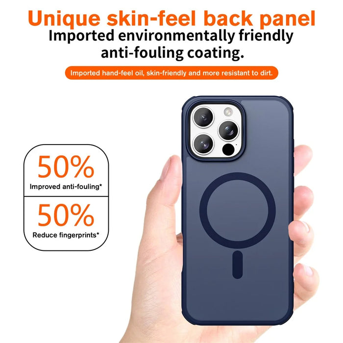 For iPhone 16 Pro Max Magnetic Case Compatible with MagSafe TPU+PC Phone Cover - Blue - 6