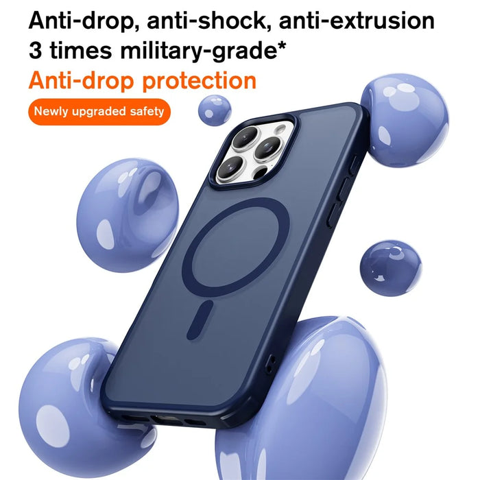 For iPhone 16 Pro Max Magnetic Case Compatible with MagSafe TPU+PC Phone Cover - Blue - 7