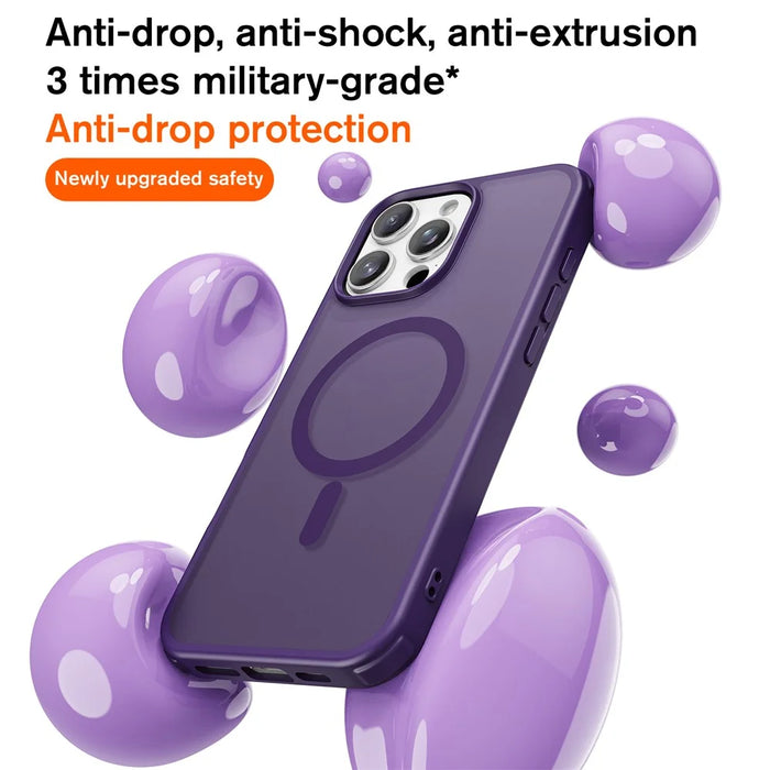 For iPhone 16 Pro Magnetic Case Compatible with MagSafe TPU+PC Phone Cover - Purple - 7