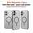 For iPhone 16 Plus Magnetic Case Compatible with MagSafe TPU+PC Phone Cover -  Grey - 2