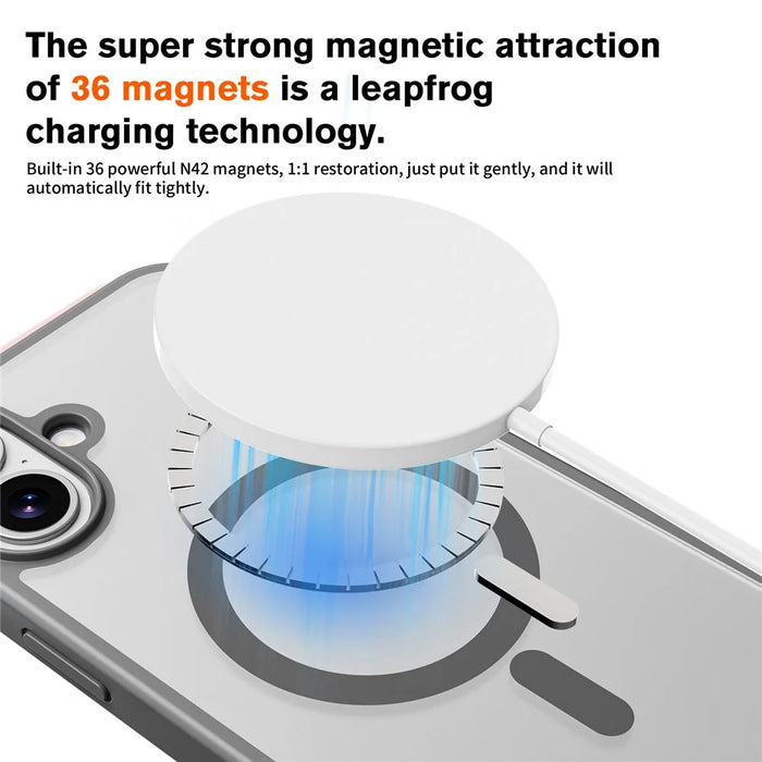 For iPhone 16 Plus Magnetic Case Compatible with MagSafe TPU+PC Phone Cover -  Grey - 4