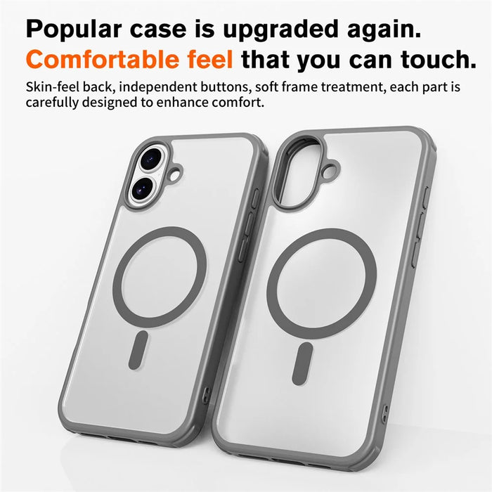 For iPhone 16 Plus Magnetic Case Compatible with MagSafe TPU+PC Phone Cover -  Grey - 5