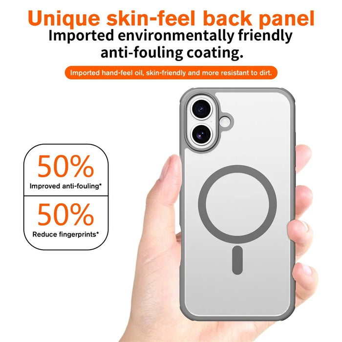 For iPhone 16 Plus Magnetic Case Compatible with MagSafe TPU+PC Phone Cover -  Grey - 6